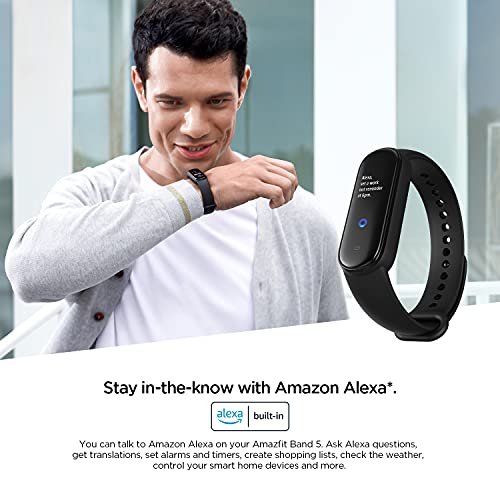 Amazfit Band 5 Fitness Tracker with Alexa Built-in, 15-Day Battery Life, Bloo...