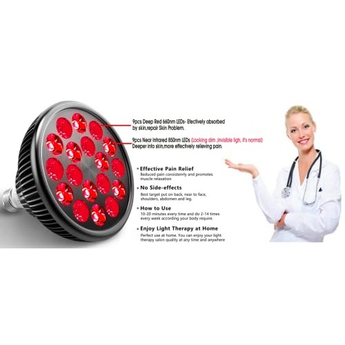 MiGGMM 54W 18 LEDs Red Light Therapy,19"-78"Height Free Adjustment,660nm Red ...