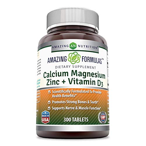 Amazing Formulas Calcium Magnesium Zinc D3 - 300 Tablets Per Bottle (Calcium ...