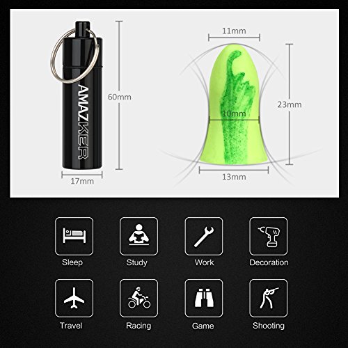 Ear Plugs AMAZKER Bell-Shaped 60 Pairs Ultra Soft Earplugs SNR-35dB Perfect f...