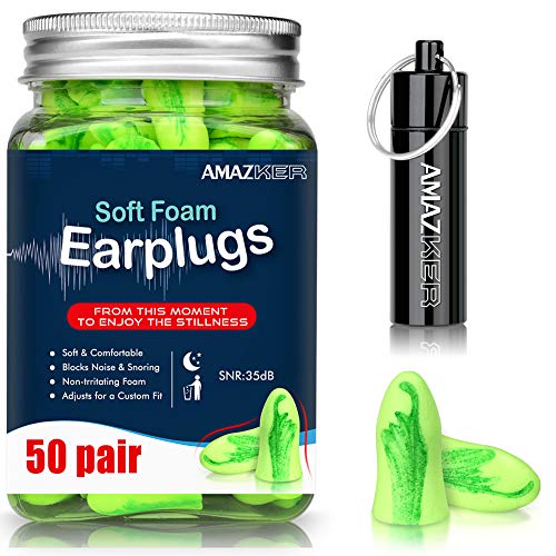 Ear Plugs AMAZKER Bell-Shaped 60 Pairs Ultra Soft Earplugs SNR-35dB Perfect f...