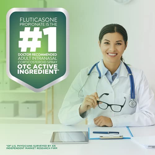 Amazon Basic Care 24-Hour Allergy Relief Nasal Spray, Fluticasone Propionate ...