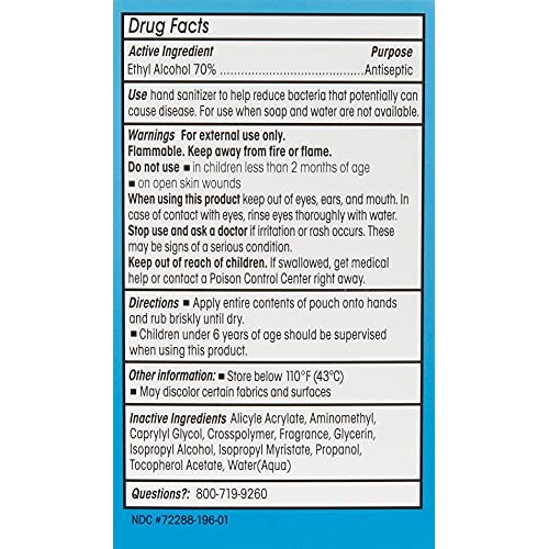 Amazon Basic Care Advanced Hand Sanitizer, 160 Individual Gel Packets, Kills ...