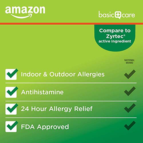 Amazon Basic Care All Day Allergy, Cetirizine Hydrochloride Tablets, 10 mg, A...