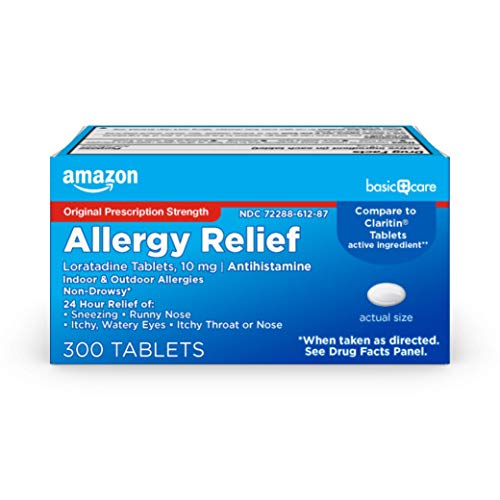 Amazon Basic Care Allergy Relief Loratadine Tablets 10 mg, Antihistamine, All...