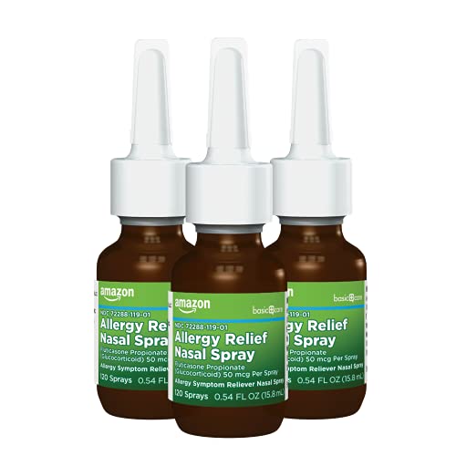 Amazon Basic Care Allergy symptom Reliever nasal spray 3 x 120 metered sprays...