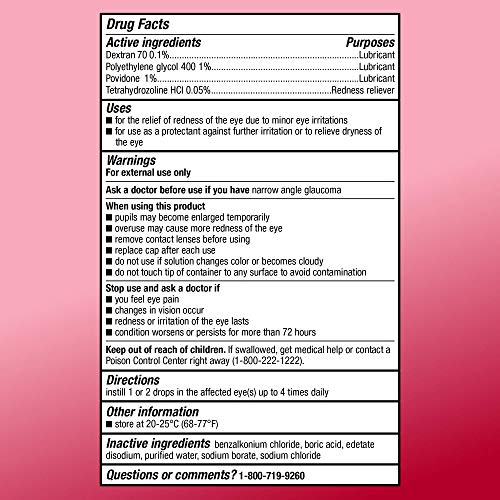 Amazon Basic Care Eye Drops Advanced, Lubricant/Redness Reliever, 0.5 Fl Oz