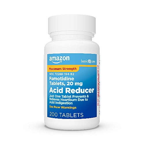 Amazon Basic Care Maximum Strength Famotidine Tablets 20 mg, Acid Reducer for...