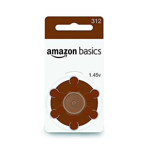 Amazon Basics 1.45 Volt Hearing Aid Batteries, Brown Tab - Pack of 60, Size 3...