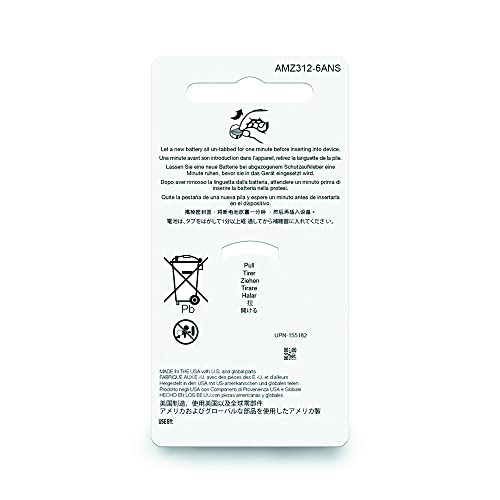 Amazon Basics 1.45 Volt Hearing Aid Batteries, Brown Tab - Pack of 60, Size 3...