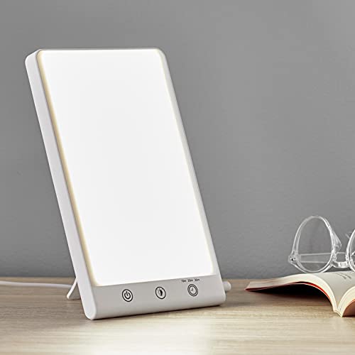 Amazon Basics Light Therapy Lamp, Full Spectrum LED Light, UV Free 10000 LUX,...