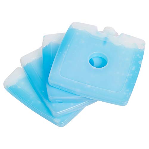 Amazon Basics Reusable Hard Sided Square Ice Pack, 4.75" X 4.75" X 0.5", Blue...