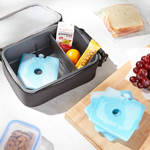 Amazon Basics Reusable Hard Sided Square Ice Pack, 4.75" X 4.75" X 0.5", Blue...