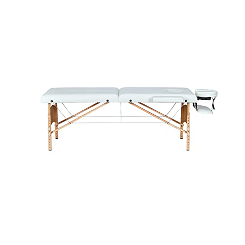 AmazonCommercial Portable Folding Massage Table with Carrying Case - Cream