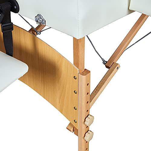 AmazonCommercial Portable Folding Massage Table with Carrying Case - Cream