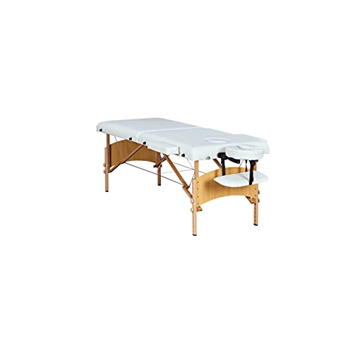 AmazonCommercial Portable Folding Massage Table with Carrying Case - Cream