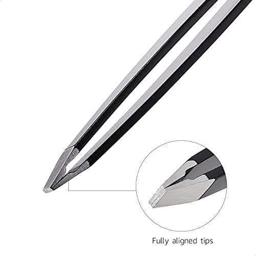 AmazonCommercial Professional Stainless Steel Slant Tip Tweezer, Eyebrow Twee...
