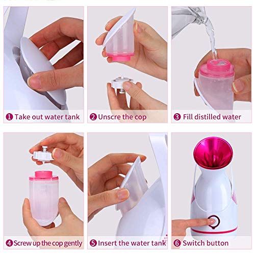 Amconsure Facial Steamer - Nano Ionic Facial Steamer Warm Mist Moisturizing F...