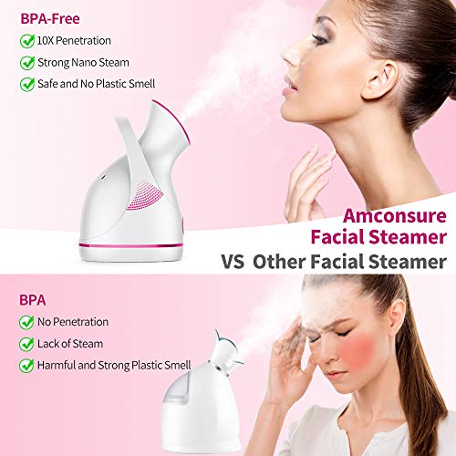 Amconsure Facial Steamer - Nano Ionic Facial Steamer Warm Mist Moisturizing F...