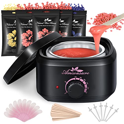 Waxing Kit, Amconsure Waxing Kit for Women Men Home Wax Warmer Hair Removal w...