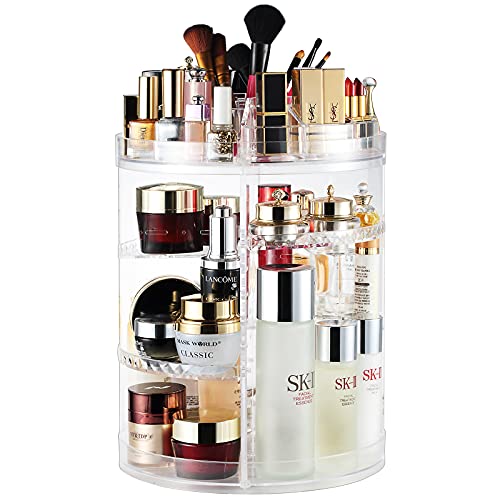 Makeup Organizer, 360 Degree Rotating Adjustable Cosmetic Storage Display Cas...