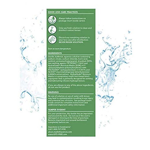 Opti-Free PureMoist Contact Lens Care Solution, 2 pk./14 fl. oz. with 2 Lens ...