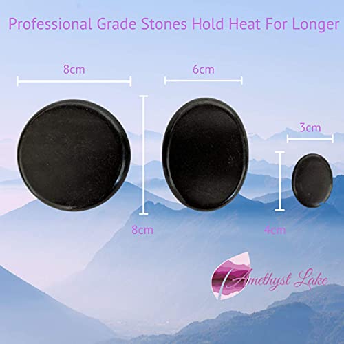 Amethyst Lake Hot Stones Massage Heater Bag Kit, 16 Basalt Hot Stone Warmer S...