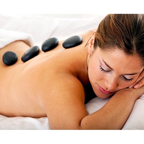 Amethyst Lake Hot Stones Massage Set With Warmer Pot - 36 Basalt Hot Stone 6 ...