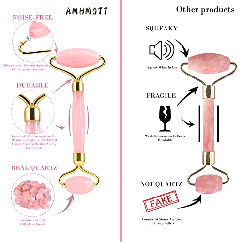 Jade-Roller Gua-Sha Rose-Quartz Face-Roller - Facial Beauty Roller Skin Care ...