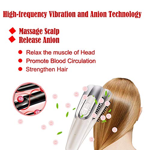 Electric Scalp Massager Comb 2 in 1 Magical Comb with Two Changeable Brushes ...