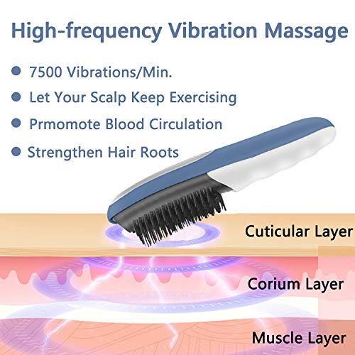 Electric Scalp Massager Comb 2 in 1 Magical Comb with Two Changeable Brushes ...