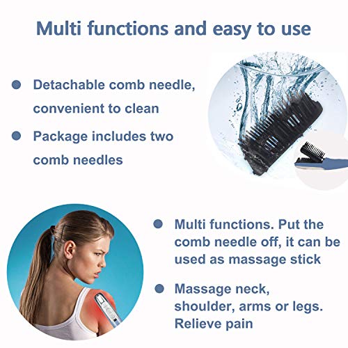Electric Scalp Massager Comb 2 in 1 Magical Comb with Two Changeable Brushes ...