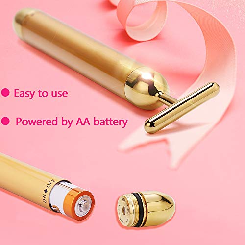 Face Massager Roller Golden 3D Roller Electric Facial Roller and T Shape Faci...