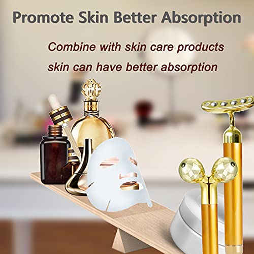 Face Massager Roller Golden Electric 3D Roller and T Shape Facial Massager Ki...