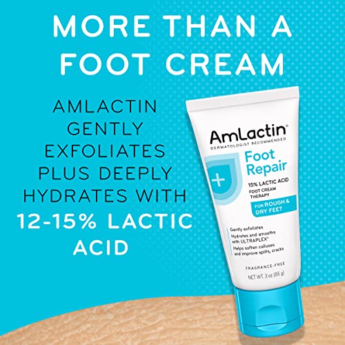 AmLactin Foot Repair Foot Cream Therapy, Foot Cream for Dry Cracked Heels - 3...