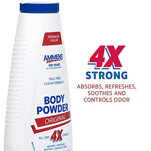 Ammen's Original Medicated Body Powder, 11 oz., Pack of 6