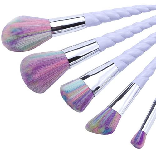 AMMIY Unicorn Makeup Brushes 10pcs With Colorful Bristles Unicorn Horn Shaped...