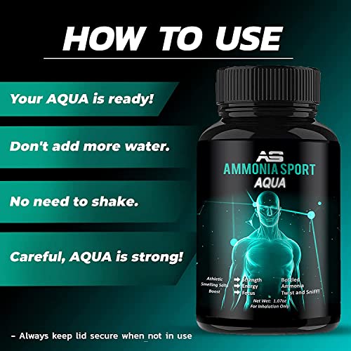 Athletic Smelling Salts - Aqua - Twist & Sniff! - Pre-Activated with 100's of...