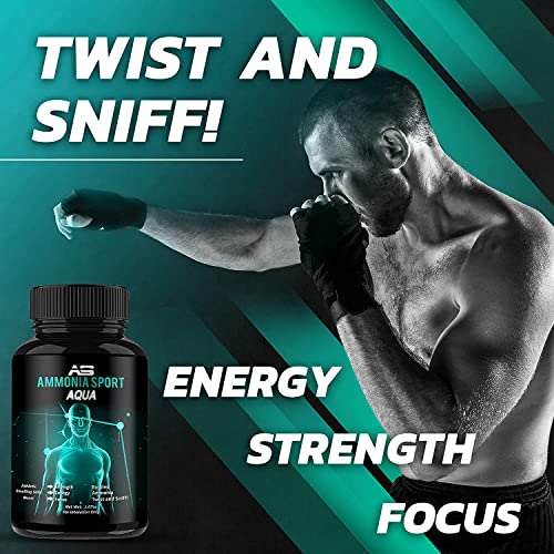 Athletic Smelling Salts - Aqua - Twist & Sniff! - Pre-Activated with 100's of...