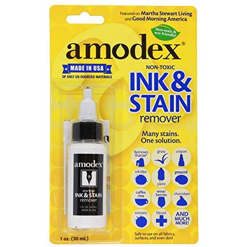 amodex Ink and Stain Remover – Cleans Marker, Ink, Crayon, Pen, Makeup from F...