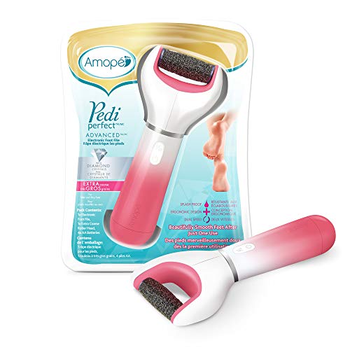 Amope Pedi Perfect Electronic Dry Foot File (Blue/Pink), Regular Coarse Rolle...