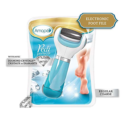 Amope Pedi Perfect Electronic Dry Foot File (Blue/Pink), Regular Coarse Rolle...