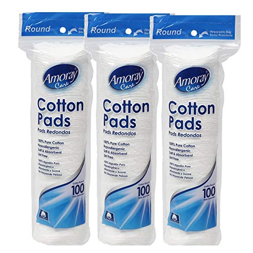 Amoray Care Cotton Pads (300 Count) | Make up Remover, Hypoallergenic, Lint F...