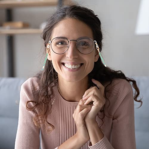 Amosfun 2pcs Eyeglasses Beaded Chain Crystal Glasses Lanyard Holder Non Slip ...