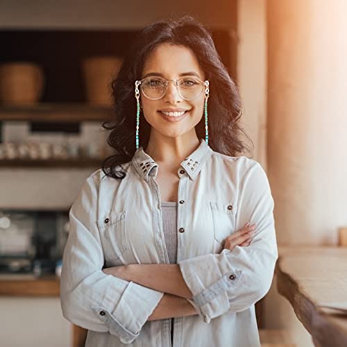 Amosfun 2pcs Eyeglasses Beaded Chain Crystal Glasses Lanyard Holder Non Slip ...