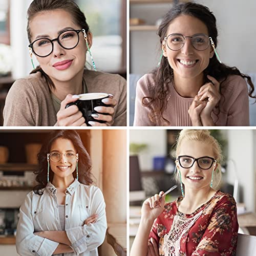 Amosfun 2pcs Eyeglasses Beaded Chain Crystal Glasses Lanyard Holder Non Slip ...