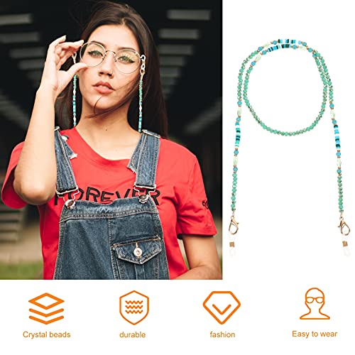 Amosfun 2pcs Eyeglasses Beaded Chain Crystal Glasses Lanyard Holder Non Slip ...