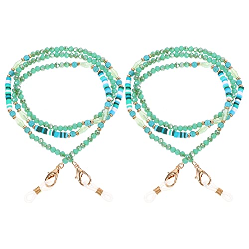 Amosfun 2pcs Eyeglasses Beaded Chain Crystal Glasses Lanyard Holder Non Slip ...