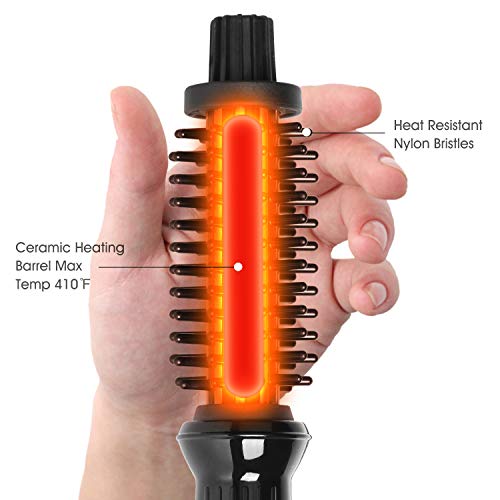 AmoVee Mini Curling Iron Travel Hair Brush Anti-Scald Curling Wand Ceramic To...