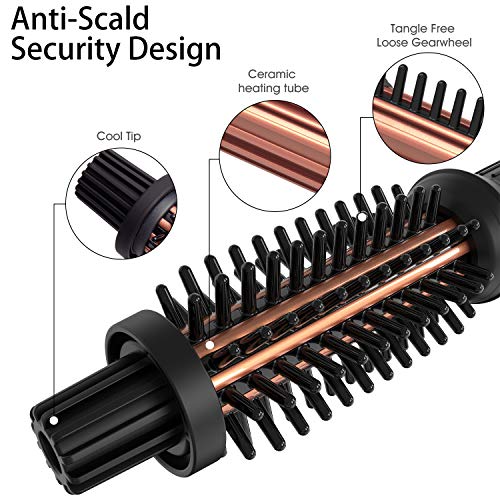 AmoVee Mini Curling Iron Travel Hair Brush Anti-Scald Curling Wand Ceramic To...